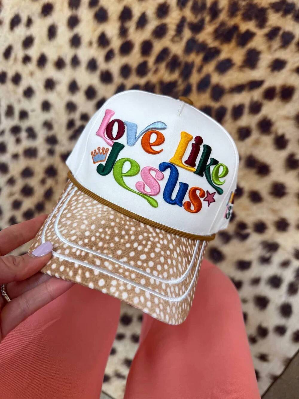 NEW POPPY & PINE women's love like jesus hat in multi
